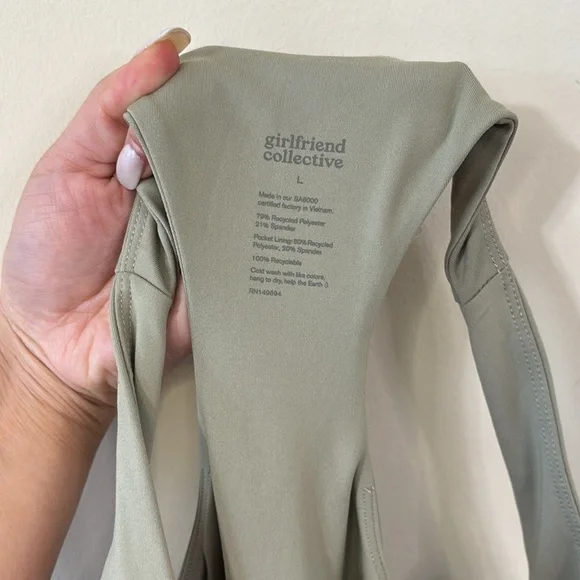 Girlfriend Collective Paloma Racerback Athletic Dress Matcha Size Large - Picture 11 of 11